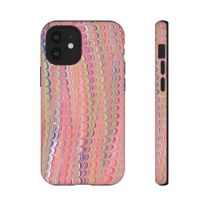 Pink Pastels Feather Marbled Vintage Design iPhone 16 + Samsung + Apple + Google - 2 finishes