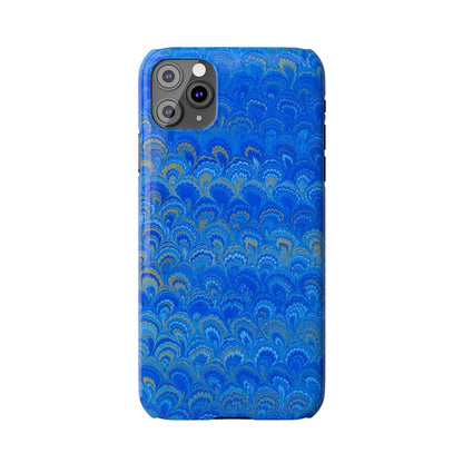 Blue Marbled Design, Italy Feather Phone Case, Multi-Color, Slim Phone Cases, Case-Mate IPHONE16 and all sizes