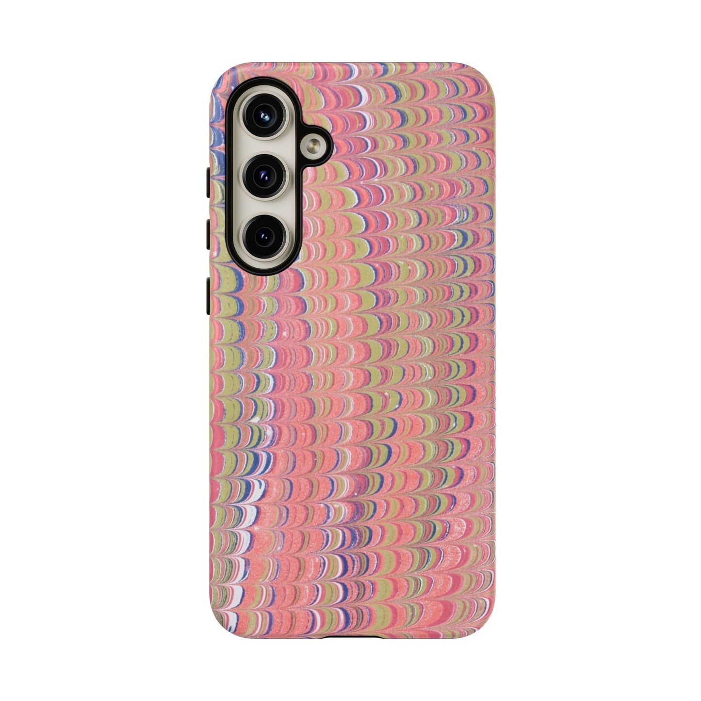 Pink Pastels Feather Marbled Vintage Design iPhone 16 + Samsung + Apple + Google - 2 finishes