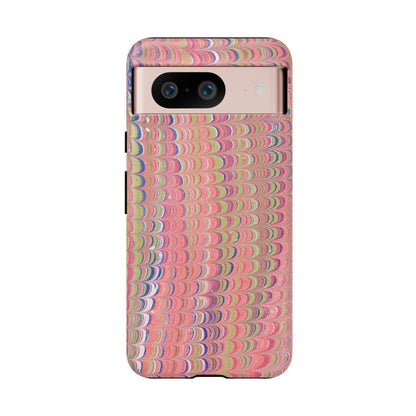 Pink Pastels Feather Marbled Vintage Design iPhone 16 + Samsung + Apple + Google - 2 finishes